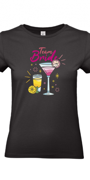 T-Shirt | Team Bride mit Drinks - Damen T-Shirt