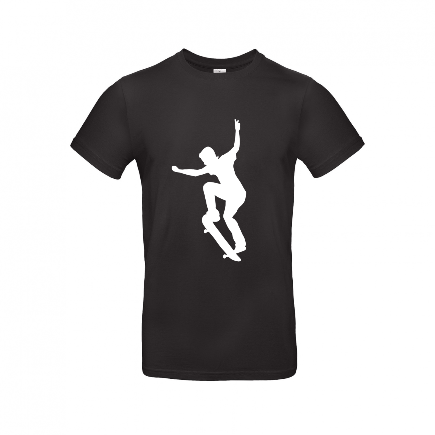 T-Shirt | Skateboarder Silhouette weiss - Herren T-Shirt