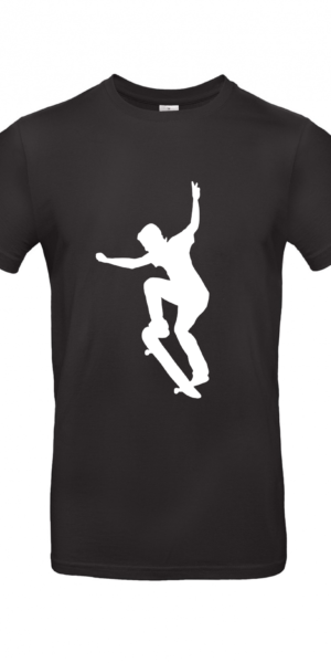 T-Shirt | Skateboarder Silhouette weiss - Herren T-Shirt