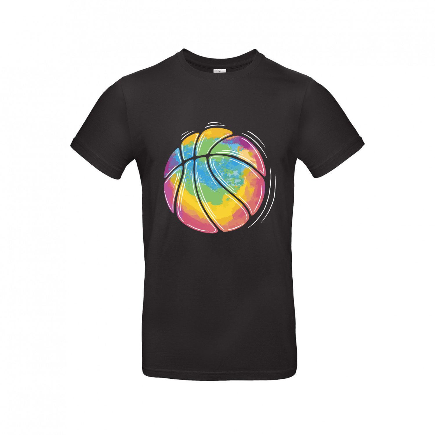 T-Shirt | Farbiger Basketball Silhouette - Herren T-Shirt