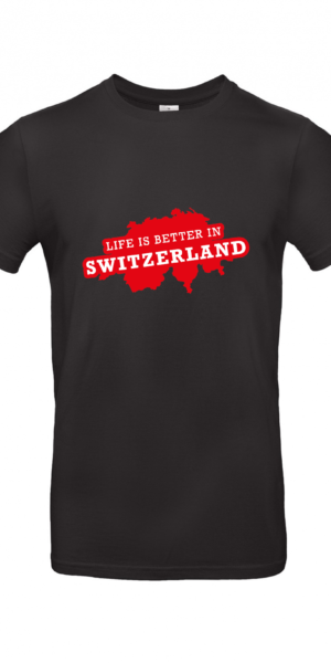 T-Shirt | Life is better in Switzerland mit Schweizer Karte - Herren T-Shirt