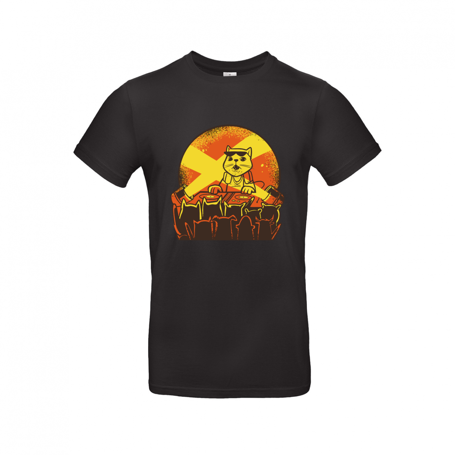 T-Shirt | Cat Party Cat DJ - Herren T-Shirt