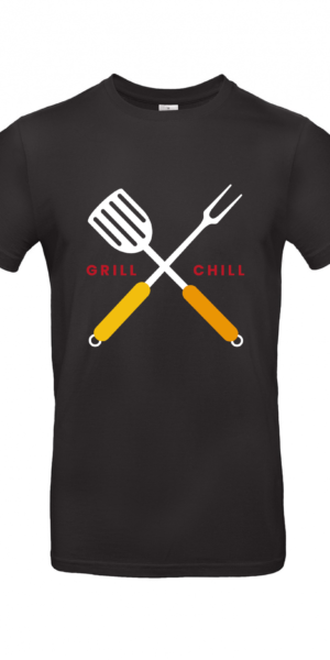 T-Shirt | Grill + Chill mit Grillwerkzeug Icons - Herren T-Shirt
